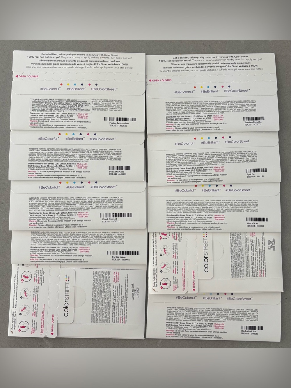 lot of 10 NIP clear/black overlay Color Street nail strip sets Retired - Picture 2 of 2